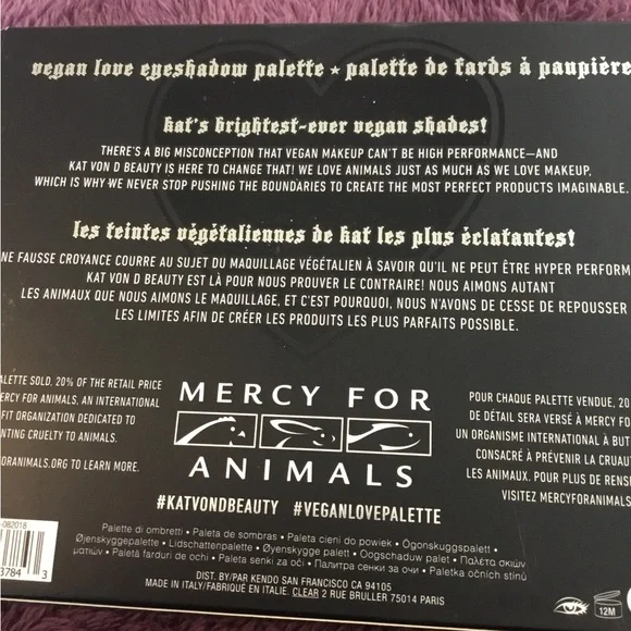 NWT Kat Von D (Vegan ) “LOVE “ Eyeshadow Palette - Picture 6 of 13